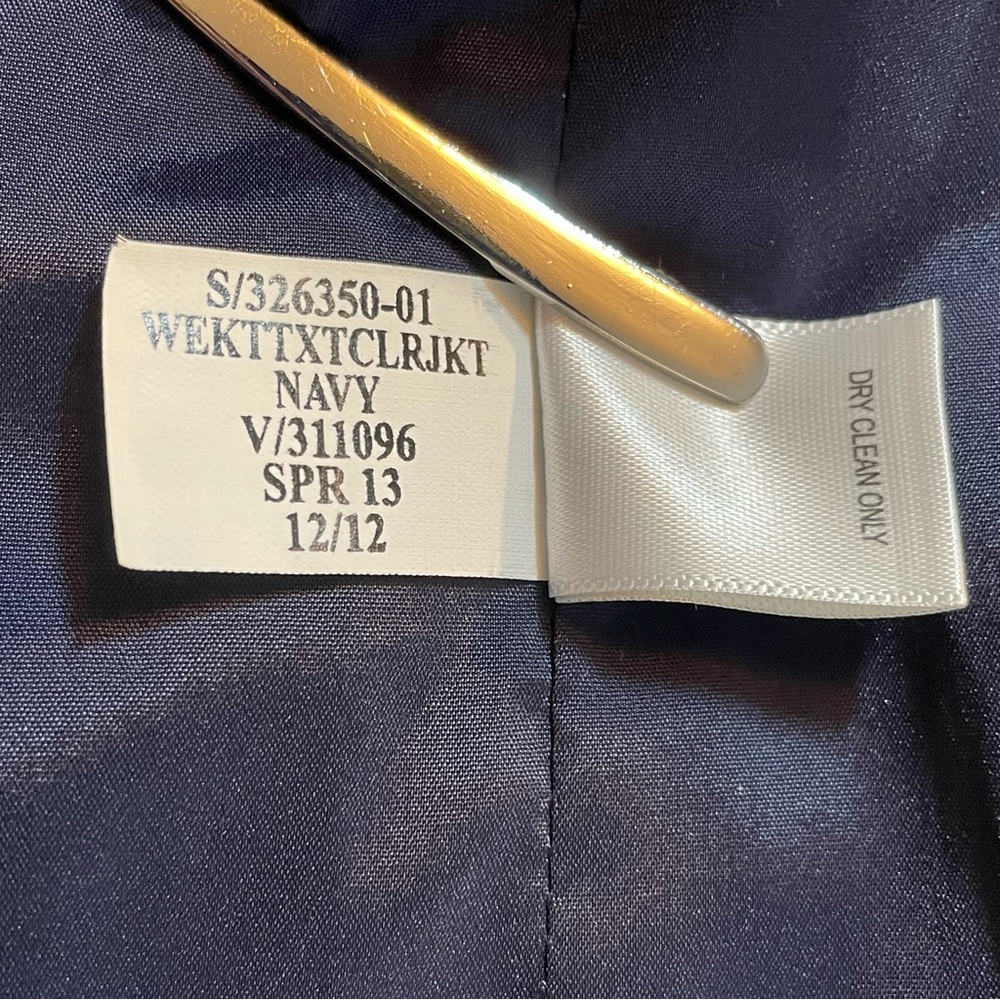 Banana Republic Blue Tweed Blazer Suit Jacket Academia Corpcore Womens Size 6 - Picture 5 of 11
